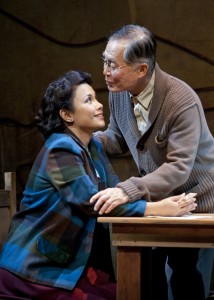 Lea Salonga as Kei Kimura and George Takei as Ojii-san in the World Premiere of Allegiance - A New American Musical, with music and lyrics by Jay Kuo and book by Marc Acito, Kuo and Lorenzo Thione, directed by Stafford Arima, Sept. 7 - Oct. 21, 2012 at The Old Globe. Photo by Henry DiRocco.