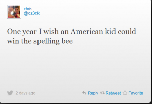 Spelling bee tweet