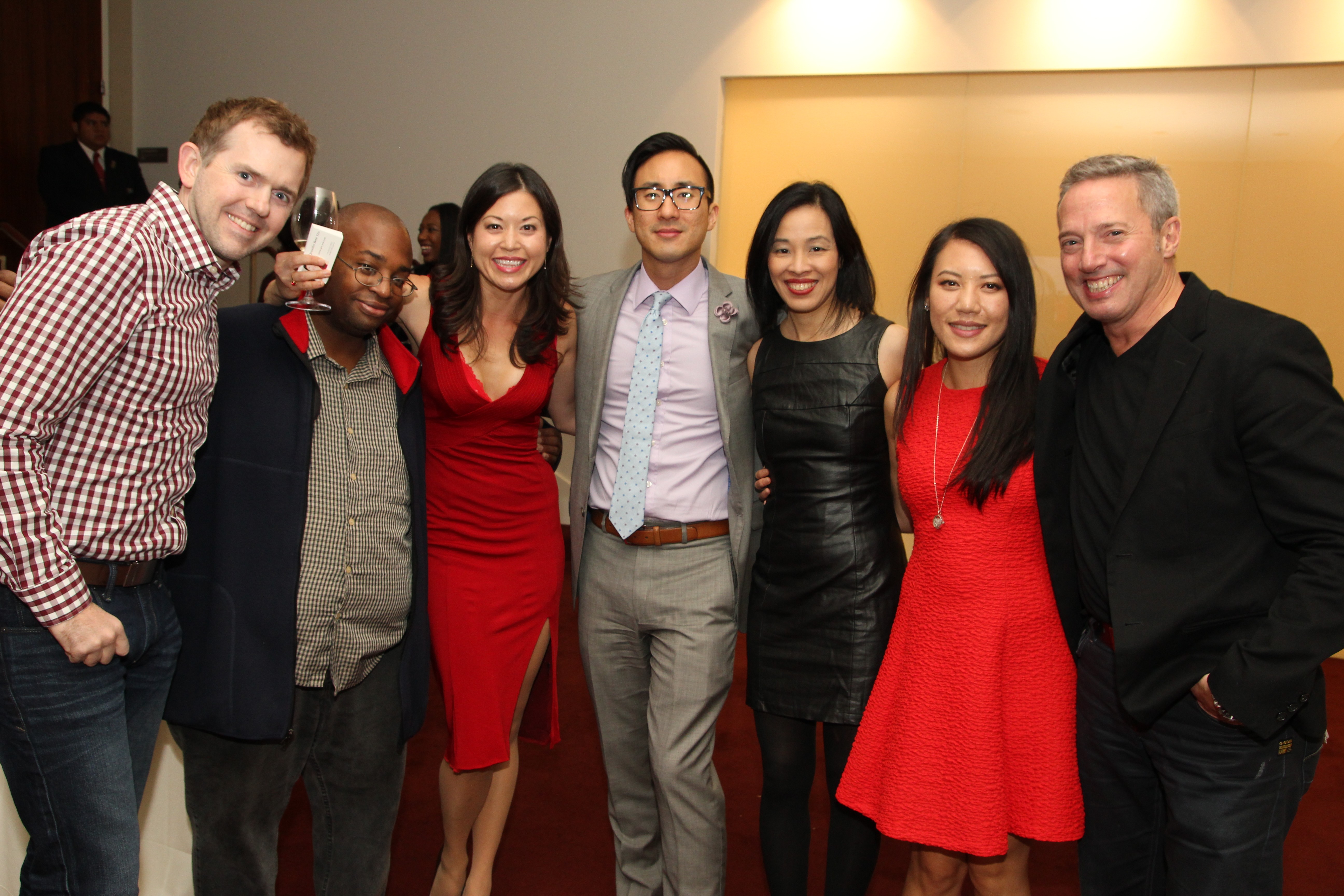 Peyton Worley, Christopher Bourne, Jennifer Betit Yen, Roger Chu, Director, Corporate Human Resources at Time Warner, Inc., Lia Chang, Sandy Lee, Architect, Systems Development at Time Warner and Rick Guidotti attend a special screening of 72 Hour Shootout films and panel discussion at the Time Warner Theater in New York on October 7, 2015. Photo by Diana Yanez