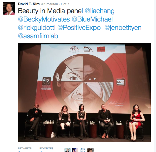 Panelists Blue Michael, Becky Curran, Lia Chang, Rick Guidotti and moderator Jennifer Betit Yen at a special screening of 72 Hour Shootout films and panel discussion at the Time Warner Theater in New York on October 7, 2015. Photo by David T. Kim/Twitter
