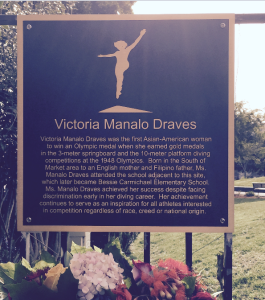 Victoria Manalo Draves Park plaque