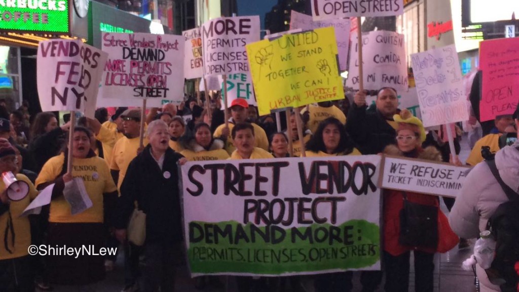 Street Vendors Rally in Times Square NYC