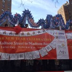 Long Dragon on top of a double decker bus in Chinatown to Madison Avenue.