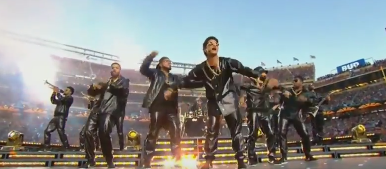 Bruno Mars at Super Bowl 50 halftime show 