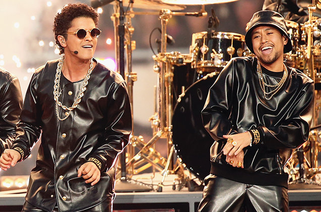 Bruno Mars and Phil Tayag at Super Bowl 50