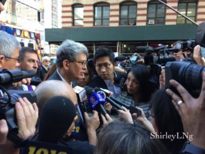 Peter Liang's lawyer, Gary Schectman outside the courthouse.