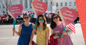 some of the demonstrators protesting outside the Supreme Court for DAPA