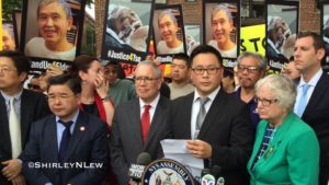 Assemblyman Ron Kim Speaks at the site of where Mr. Tse was punched.